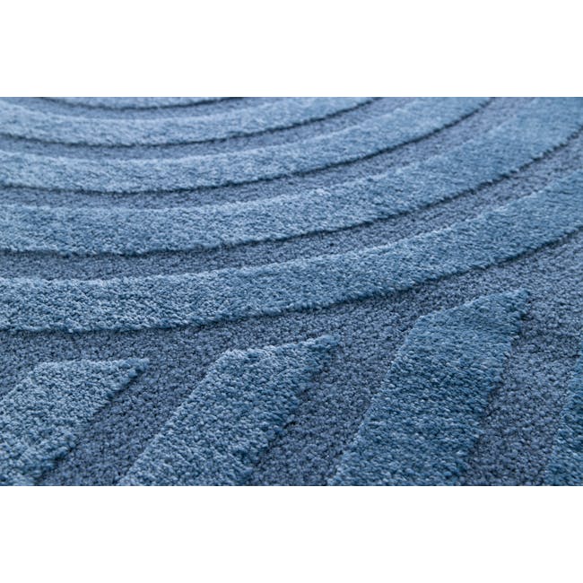 Cocoon High Pile Rug - Navy Lanes (2 Sizes) - 2 - Soft, textured, blue, fluffy, rug, pattern, waves, soft