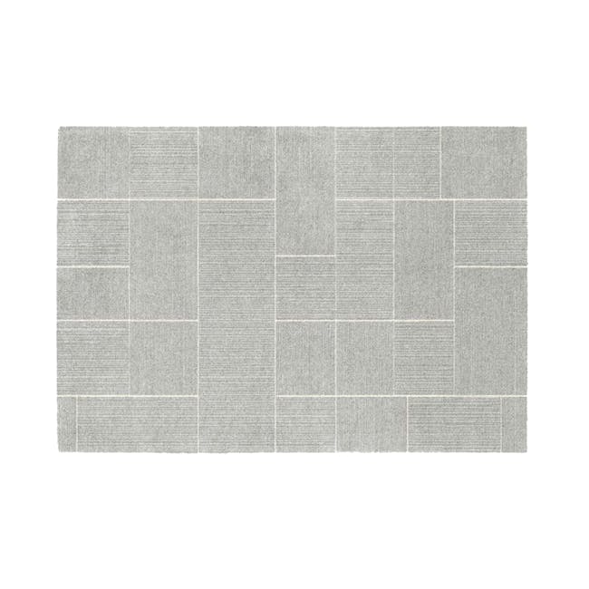 Fjord High Pile Rug - Silver Squares (2 Sizes) - 0