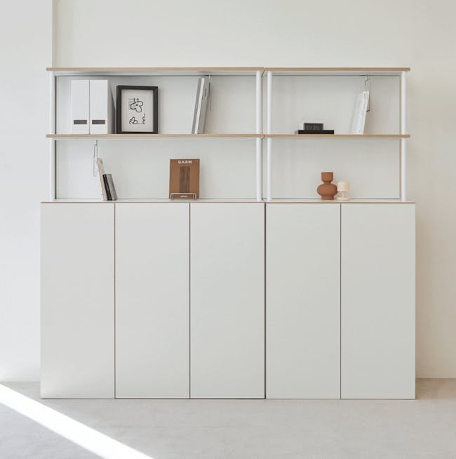 Nowa Bookshelf 1.2m - White, Oak - 3
