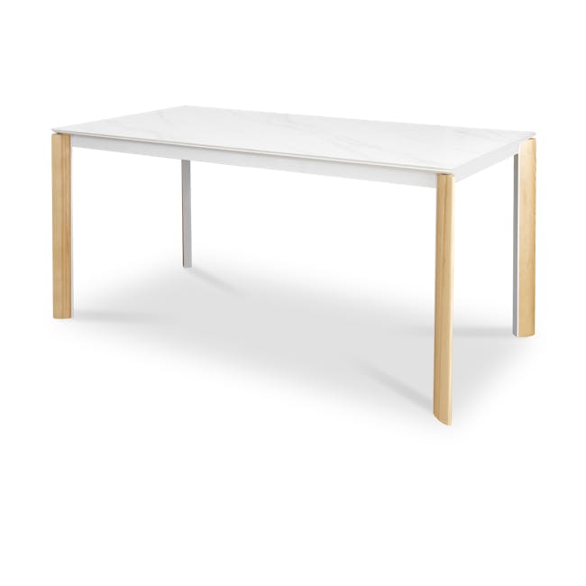 Nelson Dining Table 1.6m - White Marble (Sintered Stone) - 0
