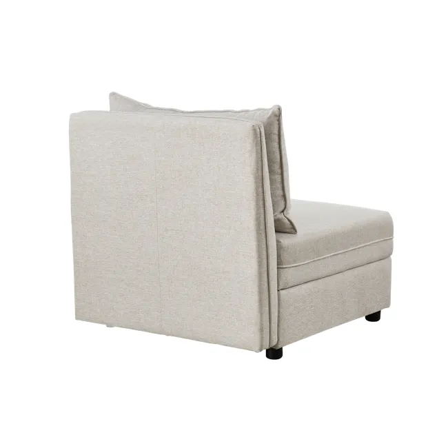 Cameron 4 Seater Storage Sofa - Sand (Fabric) - 16 - Cream upholstered sofa, beige fabric texture, modern design, plush