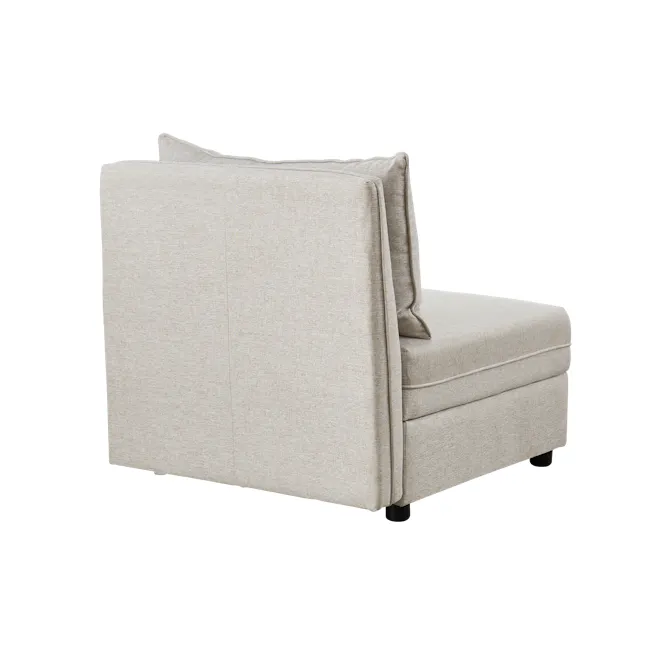 Cameron Storage Armless Unit - Sand (Fabric) - 4 - Cream upholstered sofa, beige fabric texture, modern design, plush