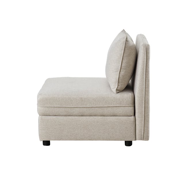 Cameron Large Corner Storage Sofa - Sand (Fabric) - 16 - Cream upholstered sofa, beige fabric, modern design, minimalist