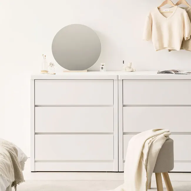 (As-is) Kye 3 Drawer Chest 0.8m - White - 19