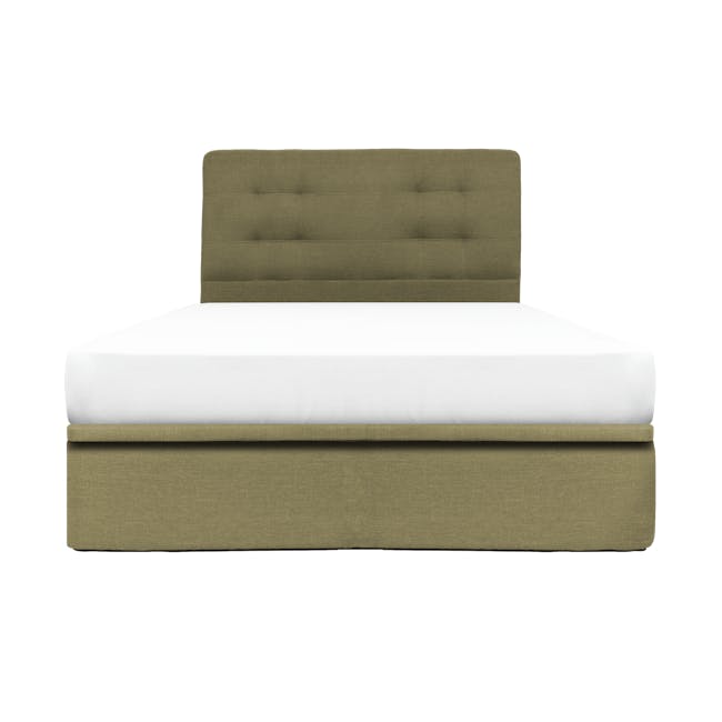 ESSENTIALS Queen Headboard Storage Bed - Khaki (Fabric) - 0