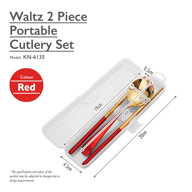 Table Matters Waltz 2pc Portable Cutlery Set - Red - 6