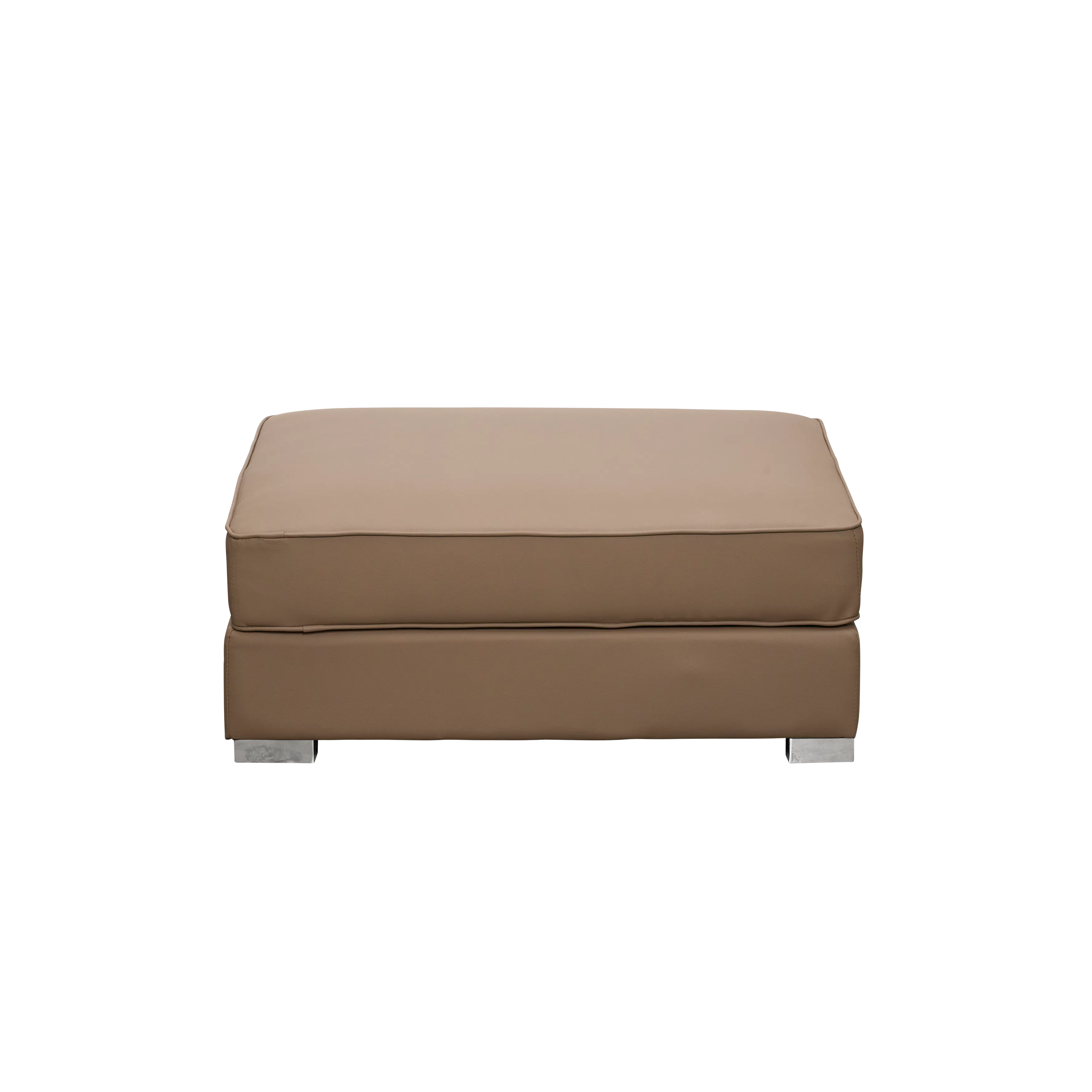 Paris 3 Seater Sofa with Ottoman - Brown (Faux Leather) - 37