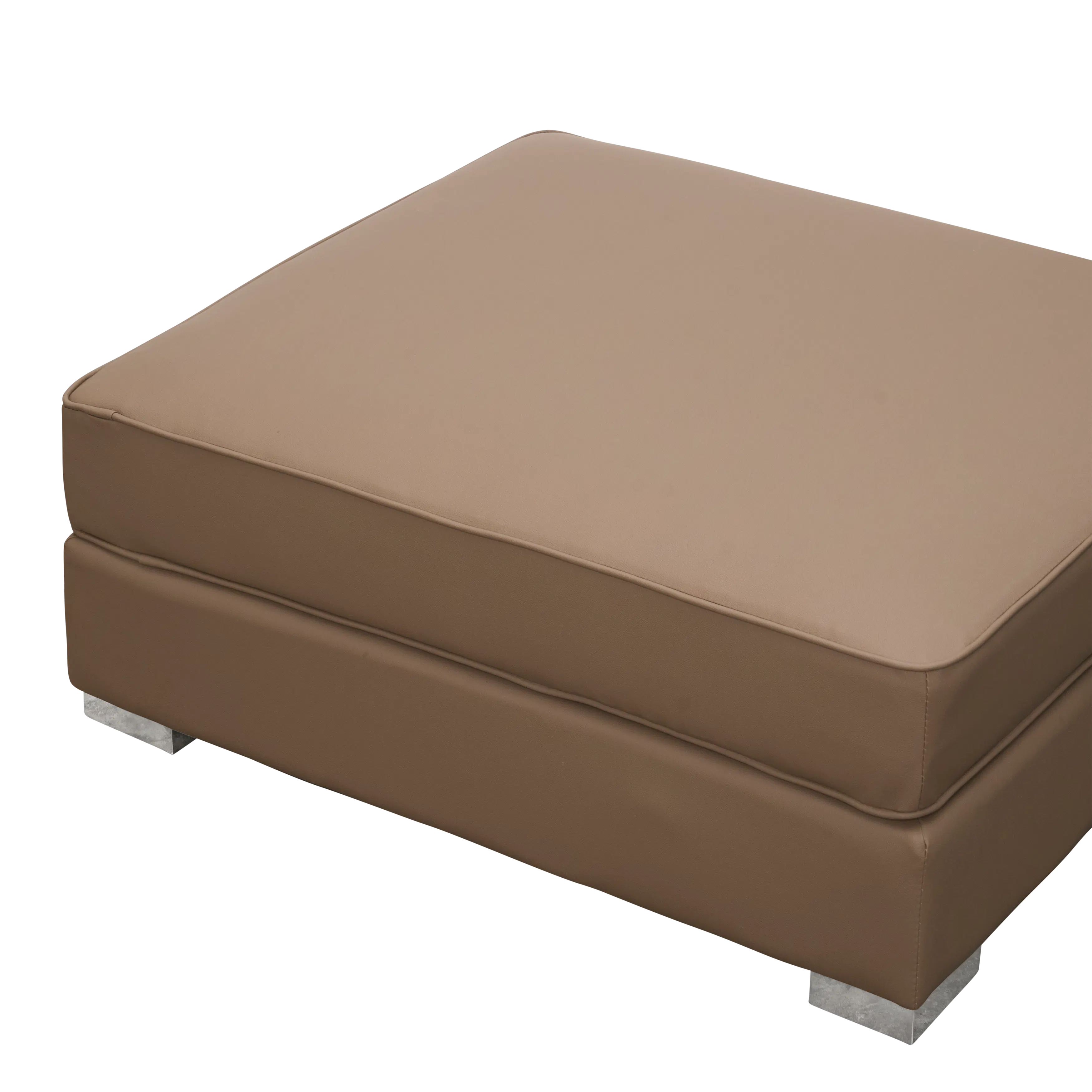 Paris Ottoman - Brown (Faux Leather) - 17