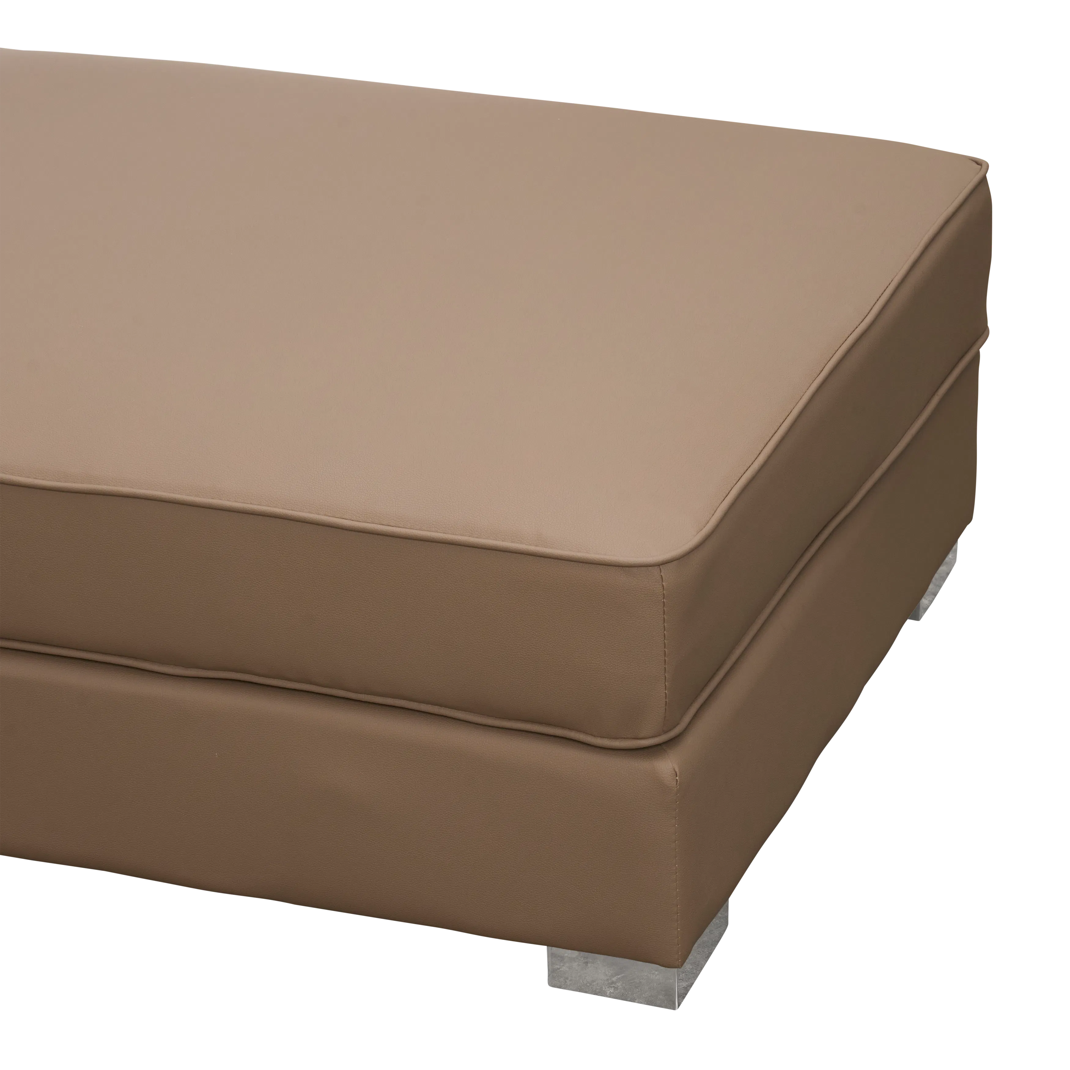 Paris Ottoman - Brown (Faux Leather) - 18