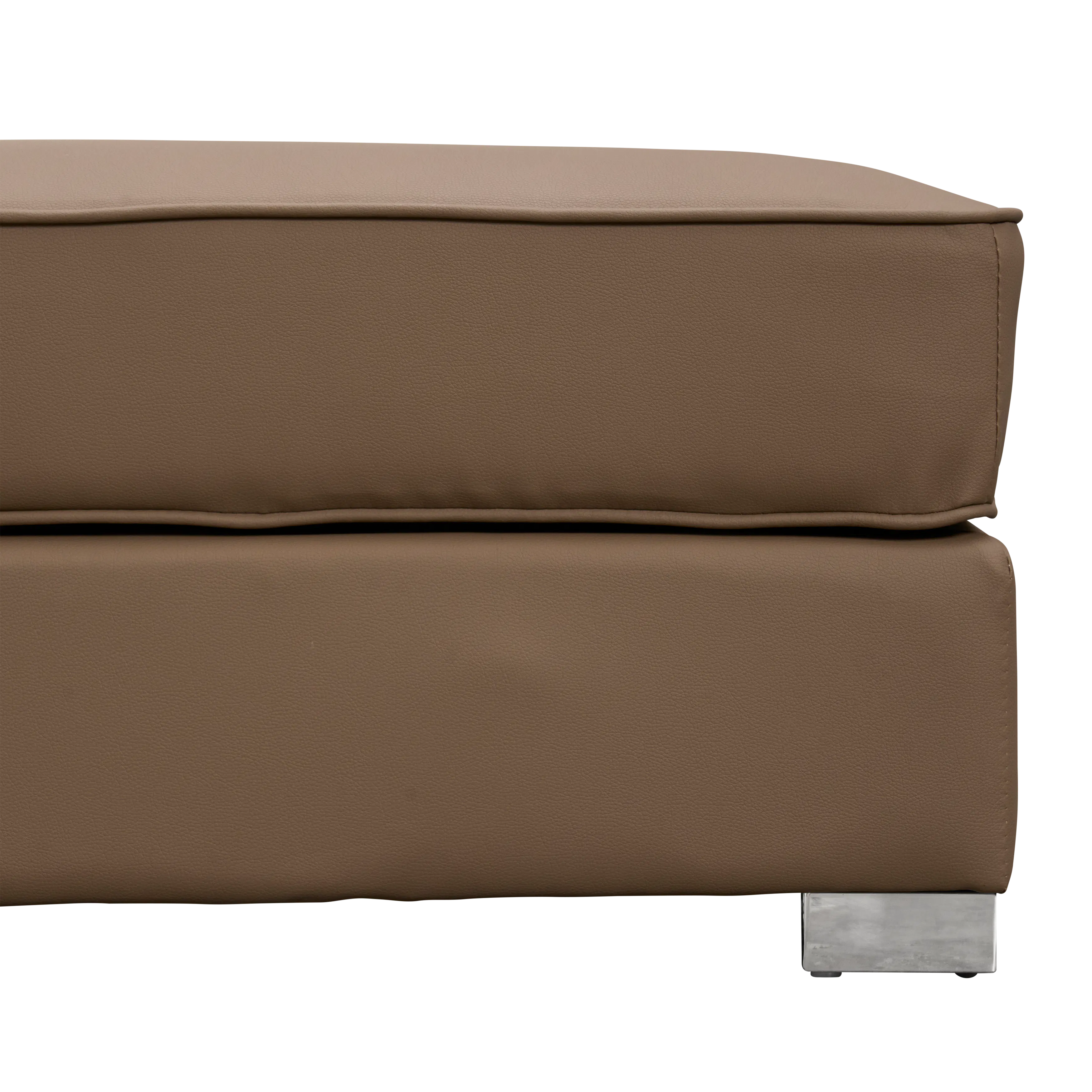 Paris Ottoman - Brown (Faux Leather) - 16