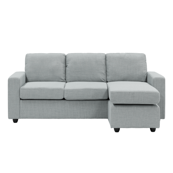 Hank L Shaped Sofa Silver