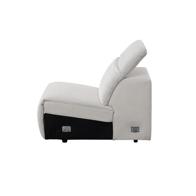 Harmony 3 Seater Power Recliner Sofa - Misty Grey (Scratch Resistant) - Zero Wall - 30 - Luxurious beige recliner with black