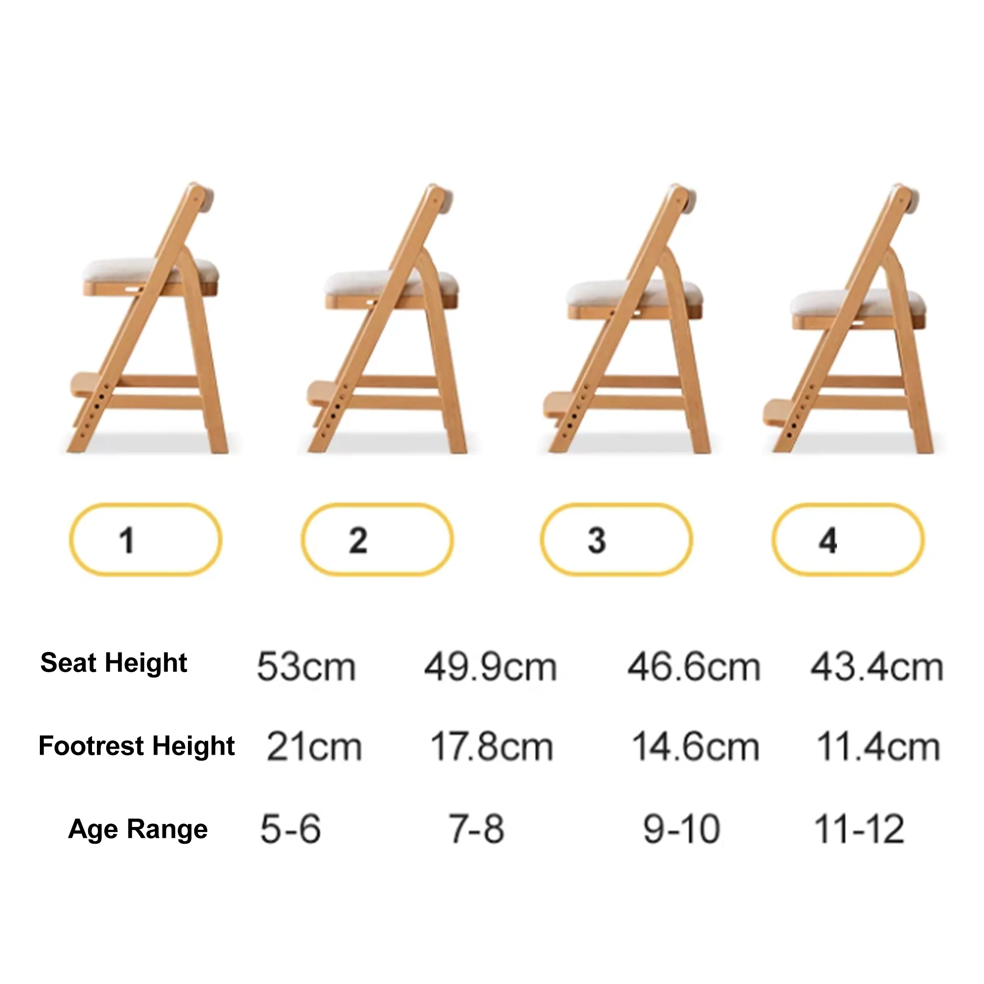 Micah Kids Adjustable Chair - Beige - 16