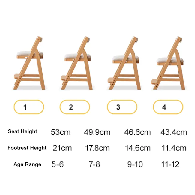 Micah Kids Adjustable Chair - Beige - 16