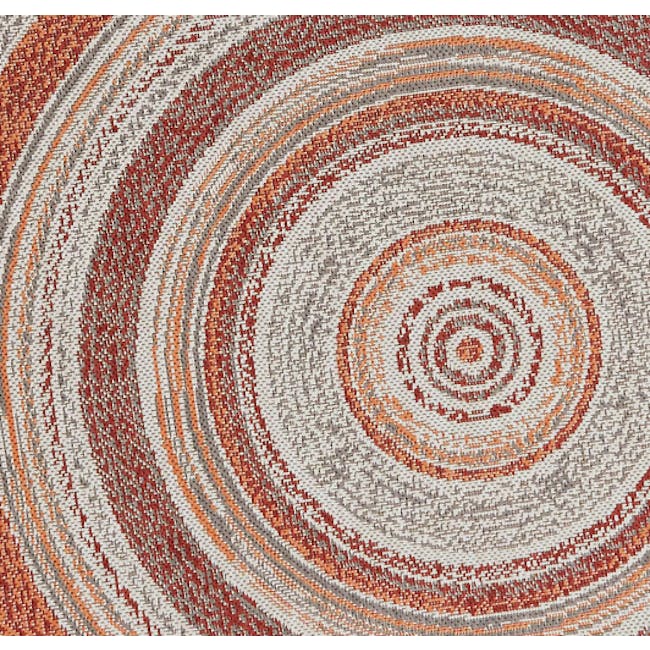 Star Round Flatwoven Rug 1.2m - Red - 3
