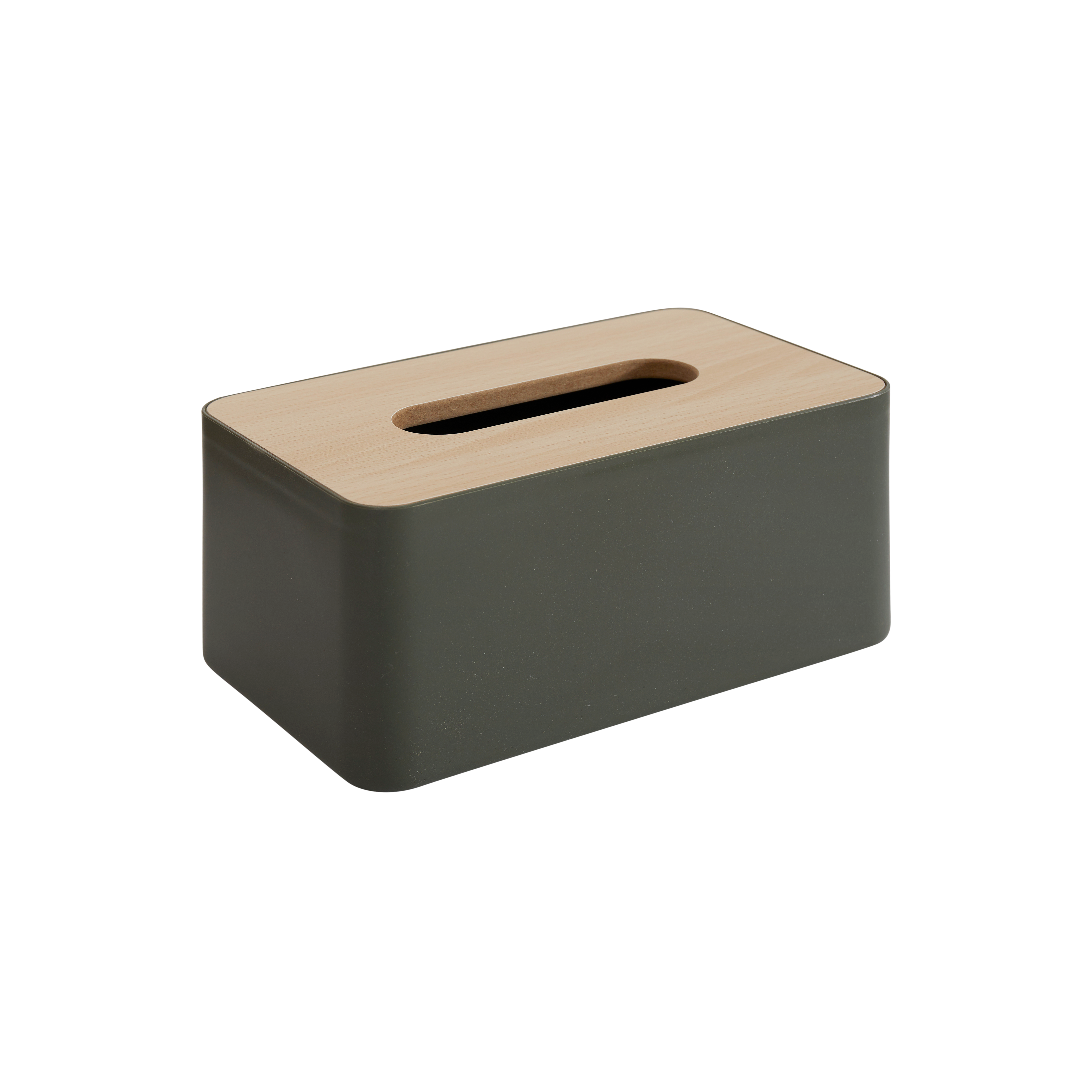 Wooden Tissue Box - Olive