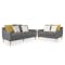 Evan 3 Seater Sofa with Evan 2 Seater Sofa - Charcoal Grey - 0