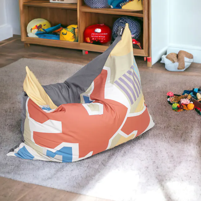 Doob Plopsta' Heritage Collection - Dragon Playground - 2 - Colorful geometric pillow, geometric pattern, abstract design
