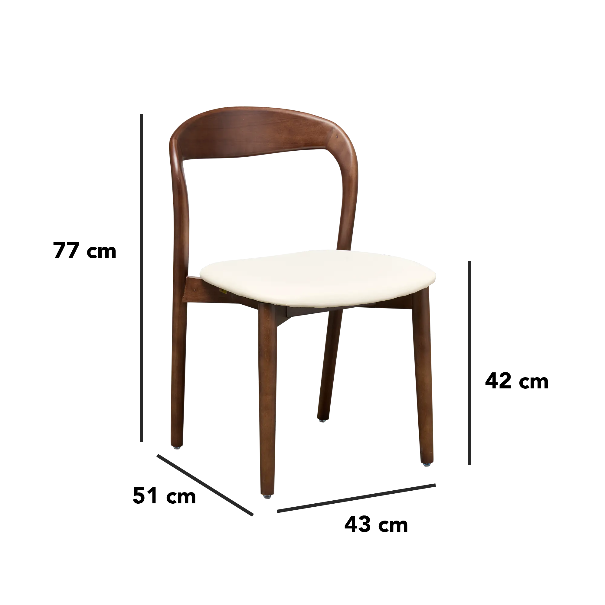 (As-is) Camry Dining Chair - Walnut, Ivory (Pet Friendly) - 21
