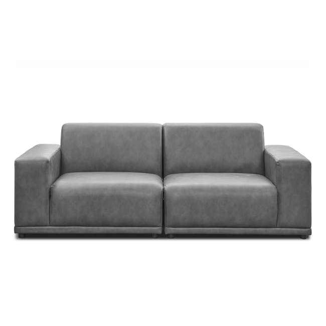 Milan 3 Seater Sofa - Lead Grey (Faux Leather) - 0