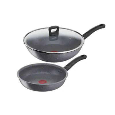 Tefal Cook Healthy 3 Pcs Set - Frypan 24cm + Wok Pan 28cm + Lid (G134S3)