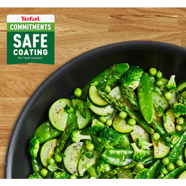 Tefal Cook Healthy 3 Pcs Set - Frypan 24cm + Wok Pan 28cm + Lid (G134S3) - 3