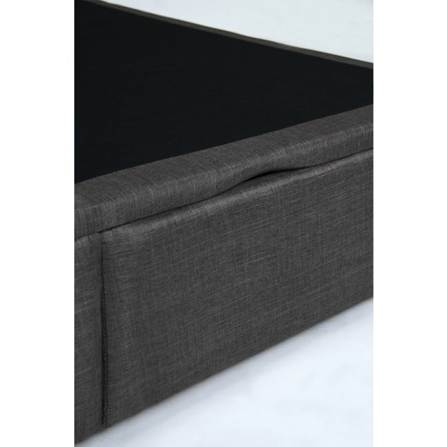 ESSENTIALS Single Headboard Storage Bed - Smoke (Fabric) - 10