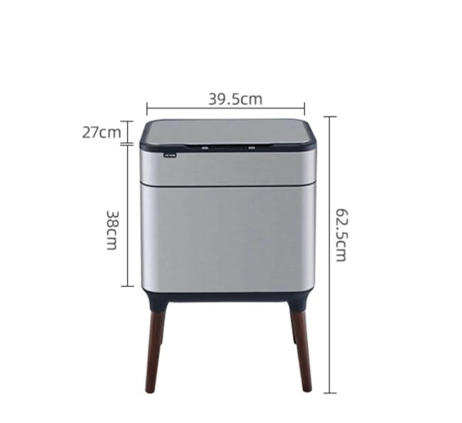 Yubin Smart Kitchen Sensor Bin with legs - Silver (2 Sizes) - 7