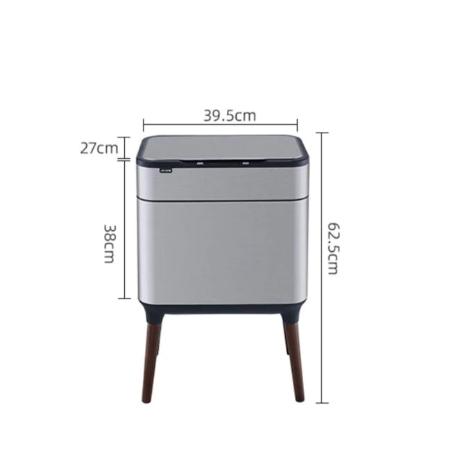 Yubin Smart Kitchen Sensor Bin with legs - Silver (2 Sizes) - 7
