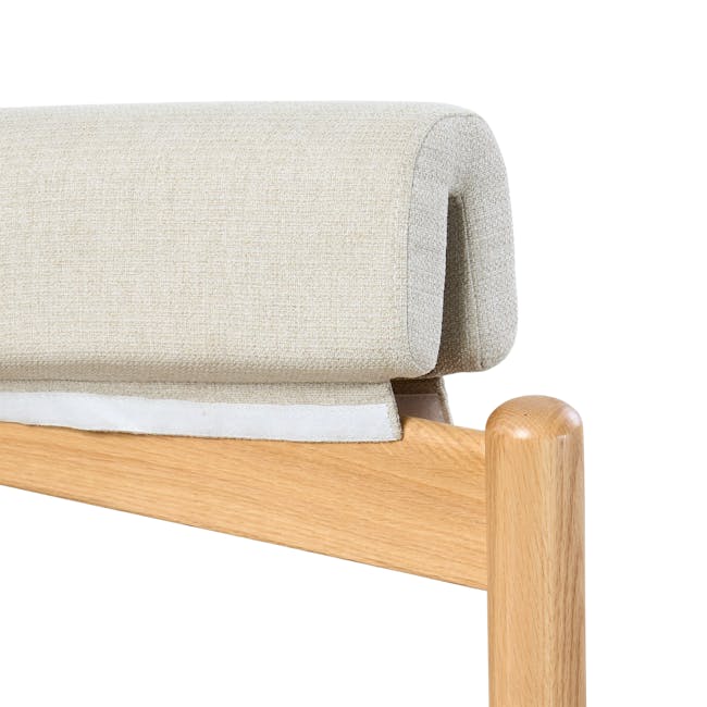 Adelyn Dining Table 1.2m (Sintered Stone) with 2 Niel Chairs and Niel Bench 1.05m in Oak - 32 - Cream-colored fabric sofa