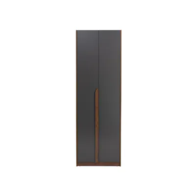 Miah 2 Door Wardrobe - Walnut, Grey