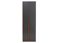 Miah 2 Door Wardrobe - Walnut, Grey