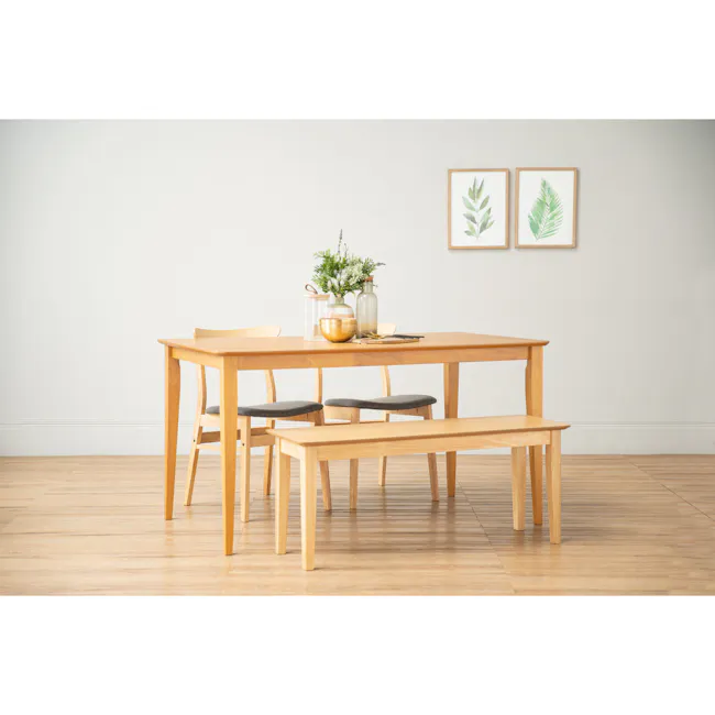 Charmant Dining Table 1.1m - Natural - 7 - Light wooden dining table, minimalist design, light wood finish, simple decor