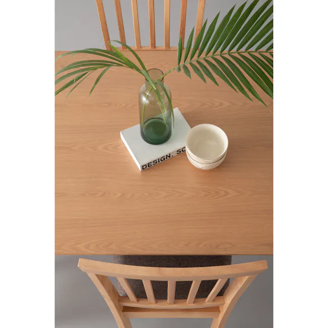 Charmant Dining Table 1.1m - Natural - 5 - vibrant green plant, wooden table, minimalist design, natural light, wooden