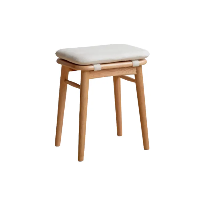 Haku Stool - 1 - Faux leather cushion, light wood finish, ergonomic design, minimalist style, Scandinavian aesthetic