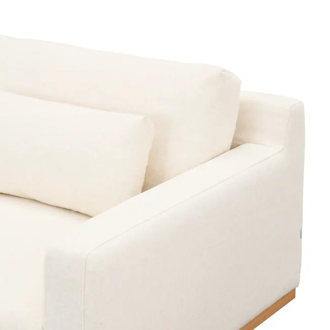 Miu Lounge Armchair - 13 - Cream-colored fabric sofa, soft cushions, minimalist design, natural texture, light beige