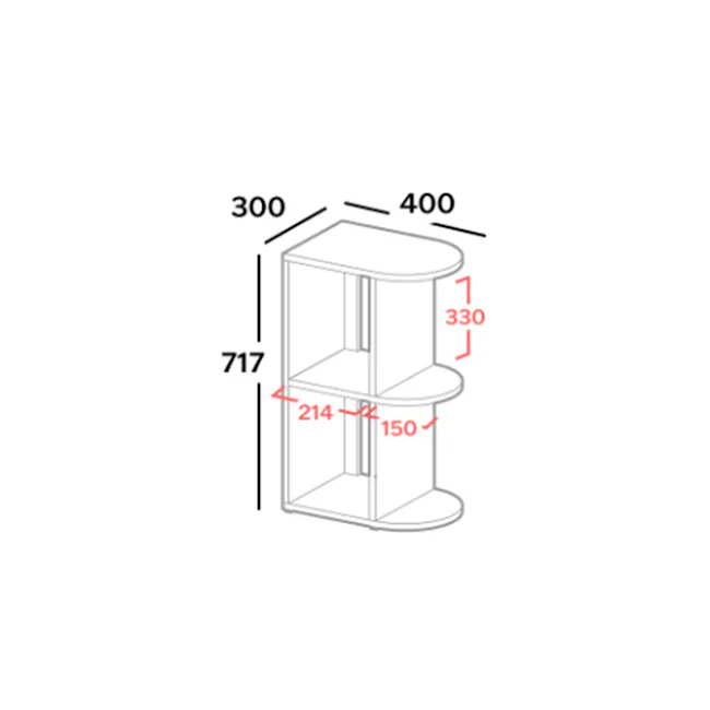 Andy 2 Tier Bookshelf 0.4m - 4 - Adjustable shelf with multiple compartments, Modular shelving unit with adjustable height