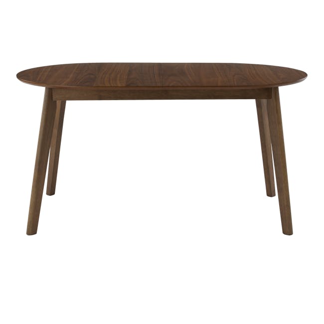 Werner Extendable Oval Dining Table 1.5m-2m in Walnut with 4 Riley Dining Chairs in Dark Grey - 1