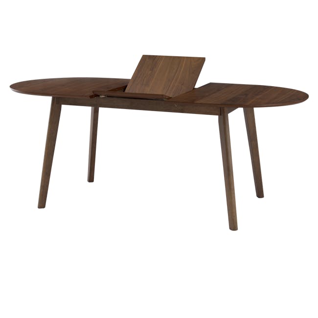 Werner Extendable Oval Dining Table 1.5m-2m in Walnut with 4 Riley Dining Chairs in Dark Grey - 2