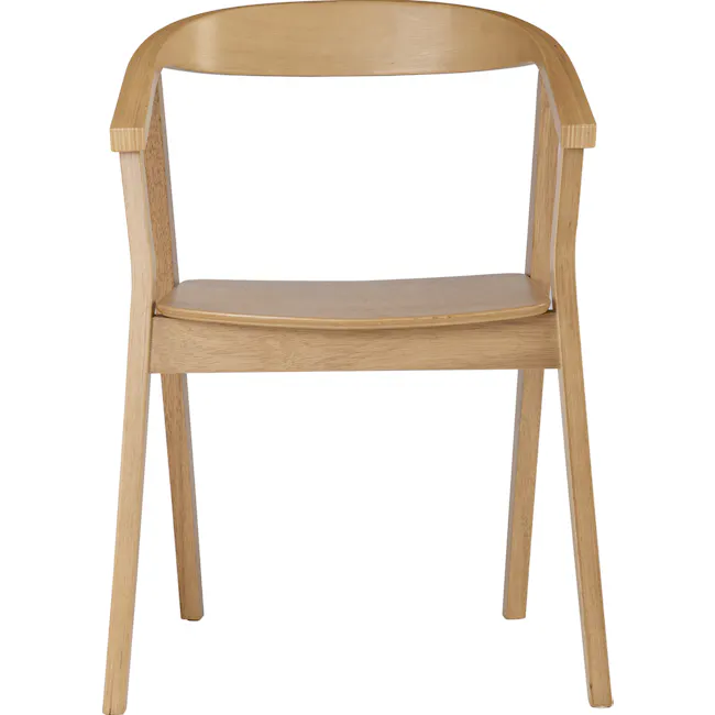 Greta Chair - Natural - 8 - Light wood chair, curved backrest, natural wood finish, minimalist design, simple structure