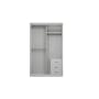 Lorren Sliding Door Wardrobe 3 with Glass Panel - Matte White - 8