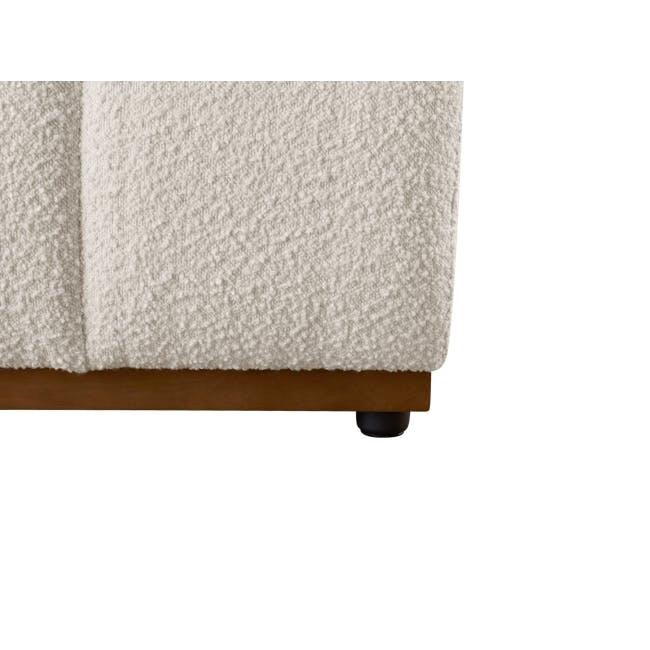 Cosmo Corner Sofa - Walnut, White Boucle (Eco Clean Fabric) - 9 - Cream-colored, plush, textured, fluffy, soft, cozy, warm