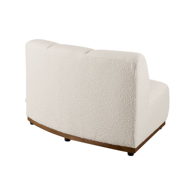 Cosmo L-Shaped Sectional Sofa - Walnut, White Boucle (Eco Clean Fabric) - 7 - Cream-colored, plush, modern, cushioned