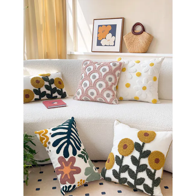 White Daisy Cushion Cover - 5