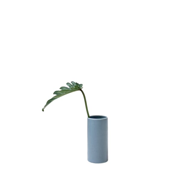 Nordic Matte Vase Small Straight Cylinder - Blue Grey - 0