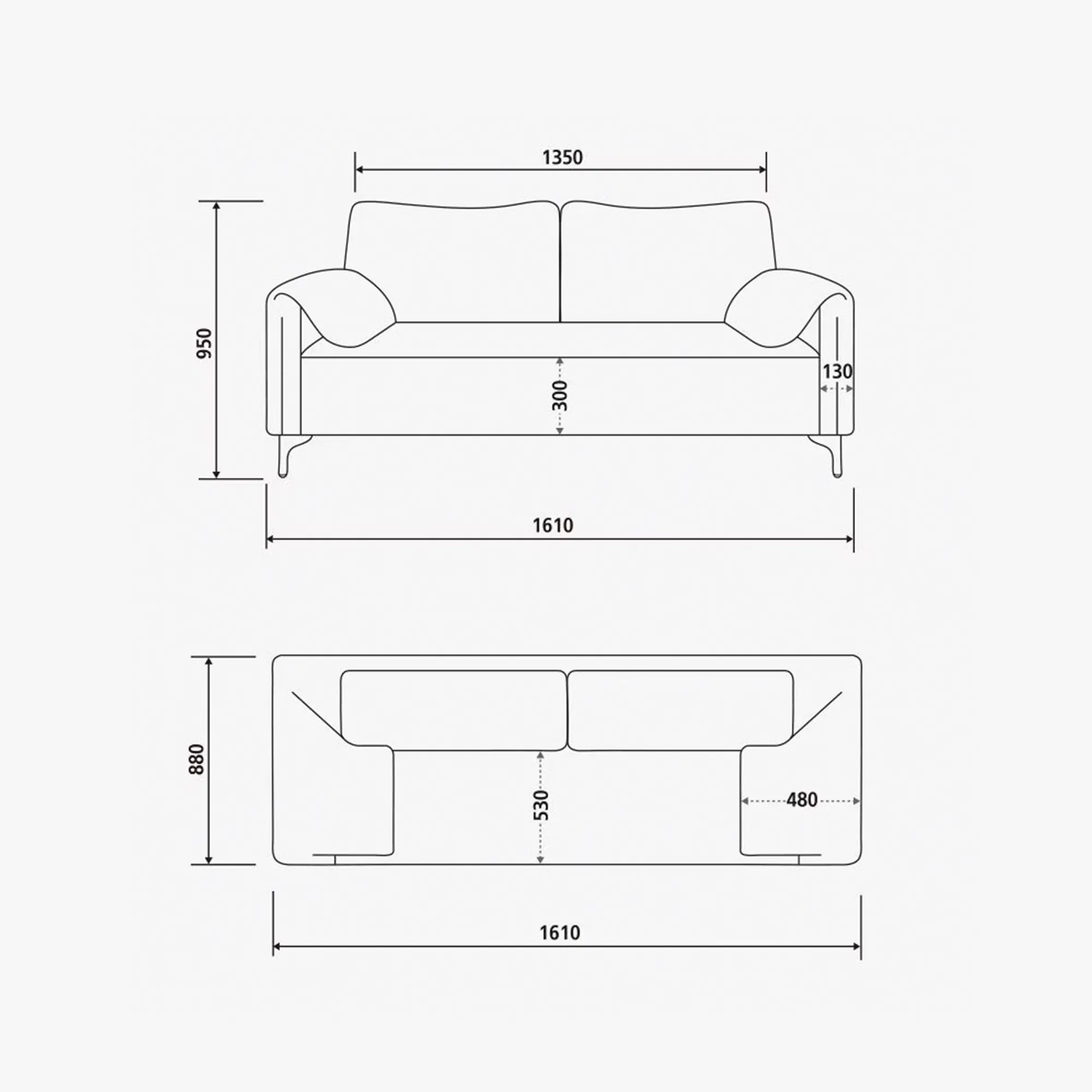 Taro 2 Seater Sofa - Ivory - 7