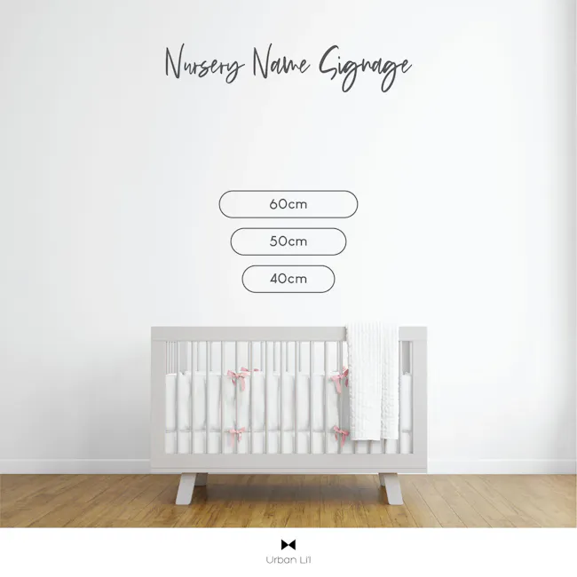 Urban Li'l Personalised Nursery Name Signage - 50cm (8 Colours) - 2 - Nursery Name Signage, 60cm, 50cm, 40cm, White crib