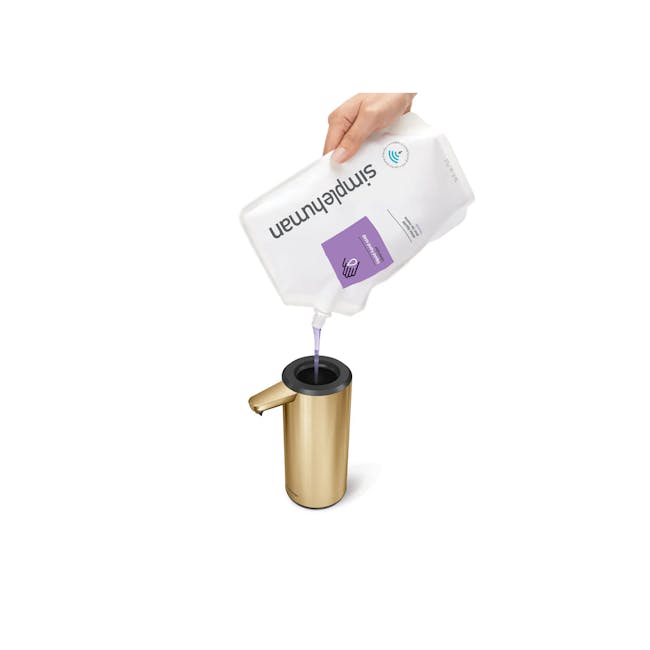 simplehuman 9oz Sensor Pump - Brass - 5 - Disposable, hand sanitizer, hand sanitizer pump, hand sanitizer bottle, purple