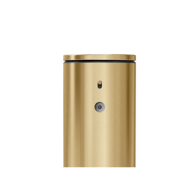 simplehuman 9oz Sensor Pump - Brass - 3 - Gold metallic sleek device, minimalist design, high-quality finish, elegant