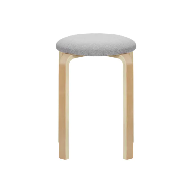 (Display Piece) Mizuki Fabric Stool - Light Grey - 3
